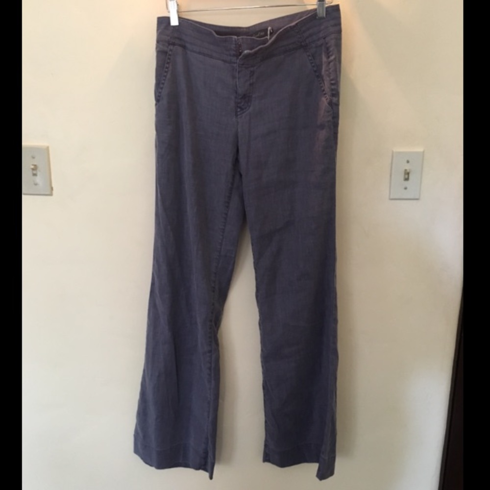 Muted Blue Wide Leg Trousers